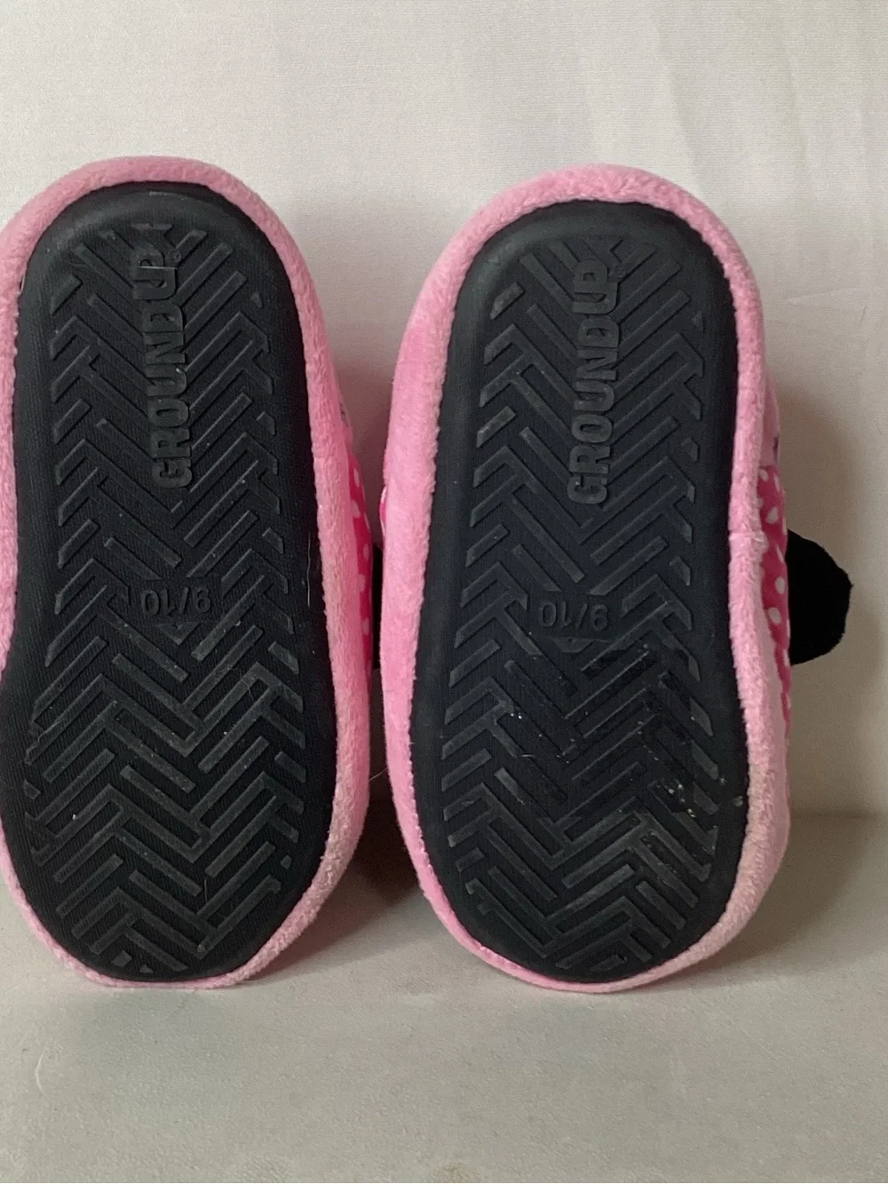 Disney Minnie Mouse Pink & White Polka Dot Plush Slippers